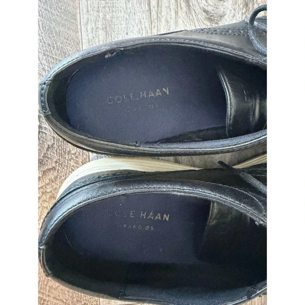 Cole Haan Grand OS Wingtip Oxford Shoes Size 11M Black Leather Brogue Casual